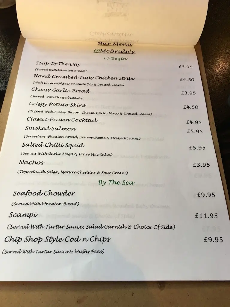 Menu_Mary McBride's Bar_Cushendall_immagine_2