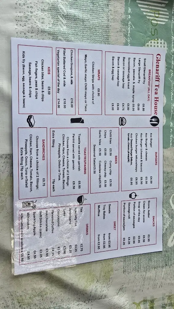 Menu_Glenariff Tea House_Glenariff_image_1