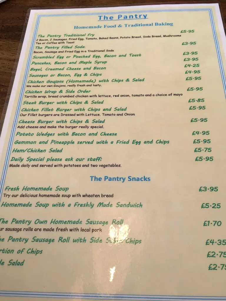 Menu_The Pantry_Garvagh_imagen_1