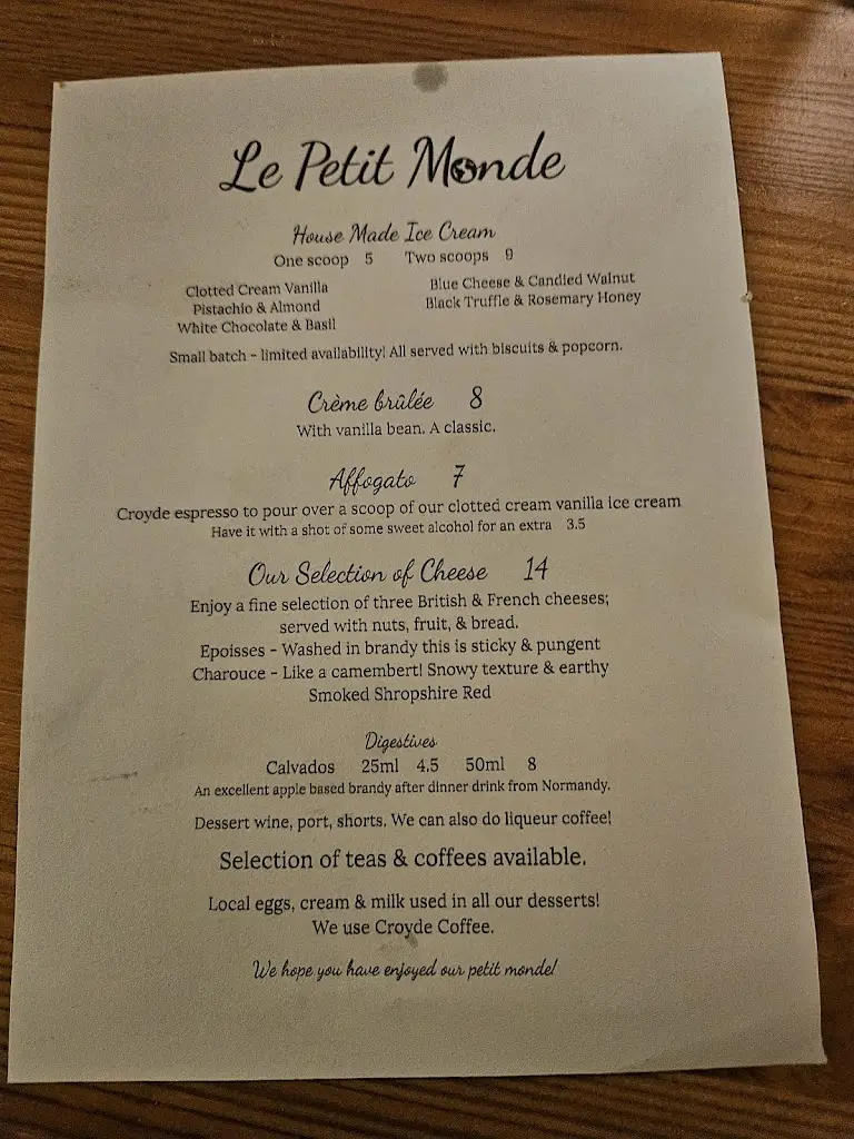 Menu_Le Petit Monde_Bideford_image_1