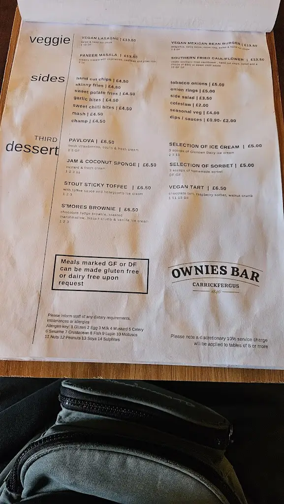 Menu_Ownies Bar and Bistro_Greenisland_image_1
