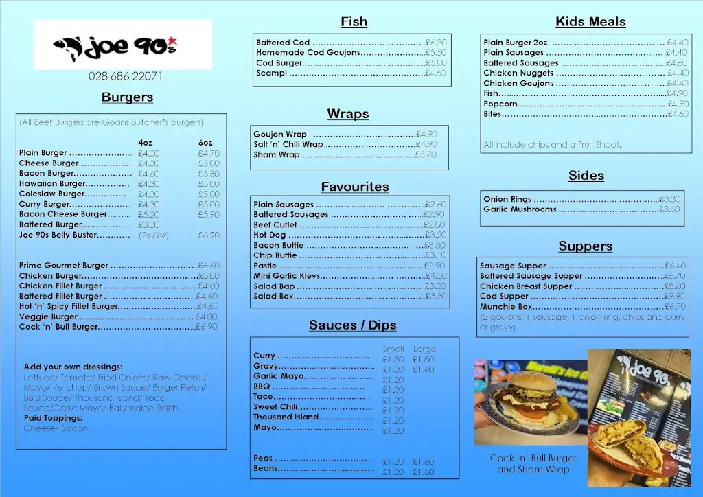 Menu_Joe 90's_Irvinestown_image_1