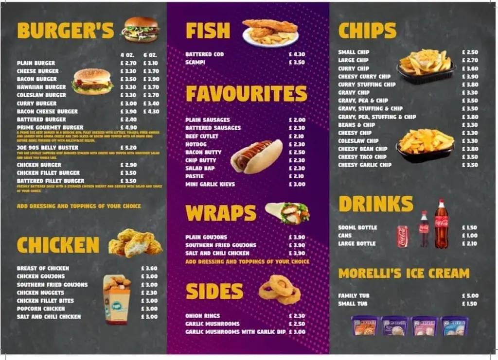 Menu_Joe 90's_Irvinestown_image_3
