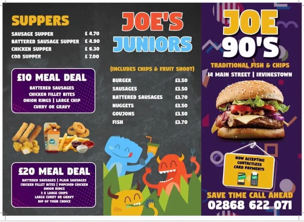 Menu_Joe 90's_Irvinestown_image_4