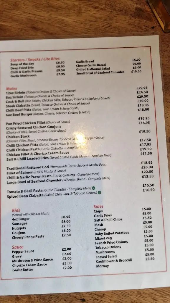 Menu_The Point Bar & Restaurant_Limavady_image_2