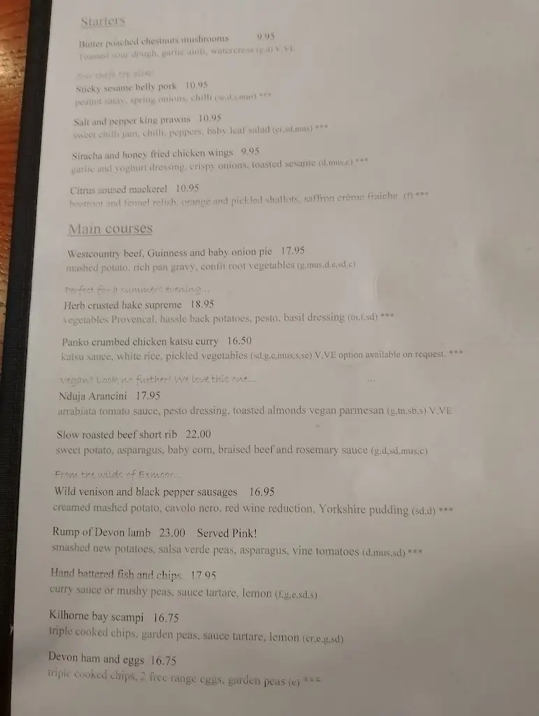 Menu_The Thatched Inn_Bideford_image_2