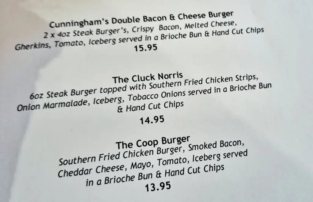 Menu_Cunningham Butchers, Food Hall, Bistro & Steak House - Kilkeel_Kilkeel_image_2