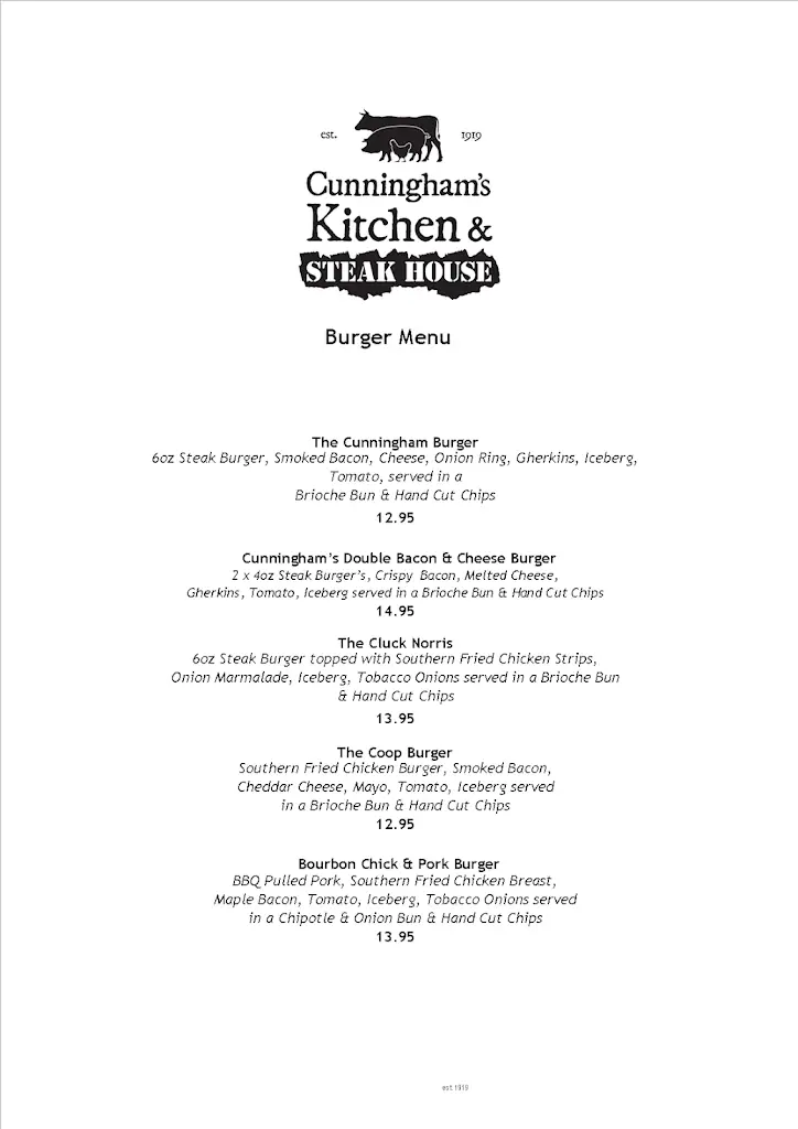 Menu_Cunningham Butchers, Food Hall, Bistro & Steak House - Kilkeel_Kilkeel_image_3