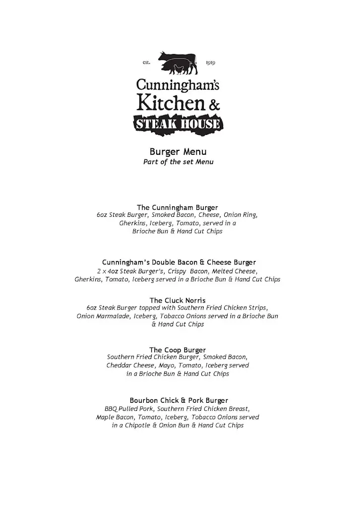 Menu_Cunningham Butchers, Food Hall, Bistro & Steak House - Kilkeel_Kilkeel_image_4