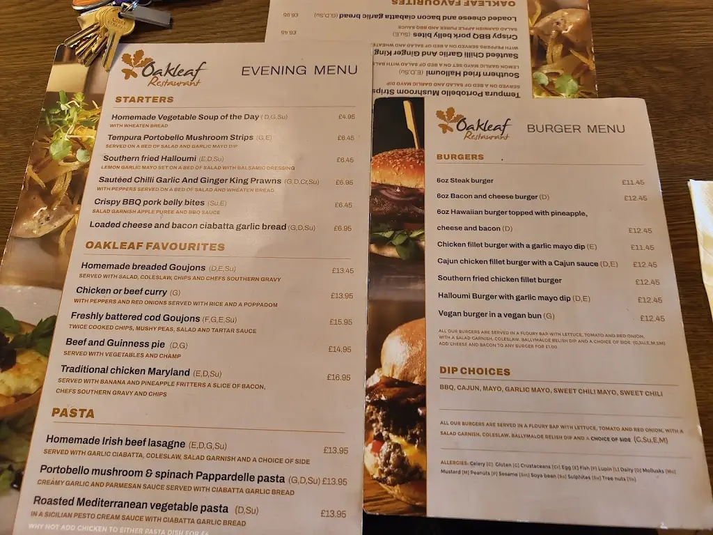 Menu_Oak Leaf Restaurant_Maghera_immagine_3