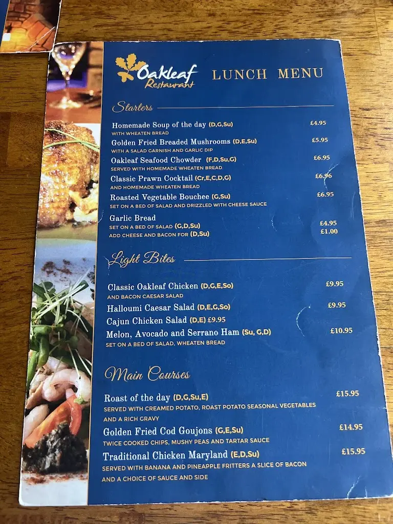 Menu_Oak Leaf Restaurant_Maghera_immagine_4