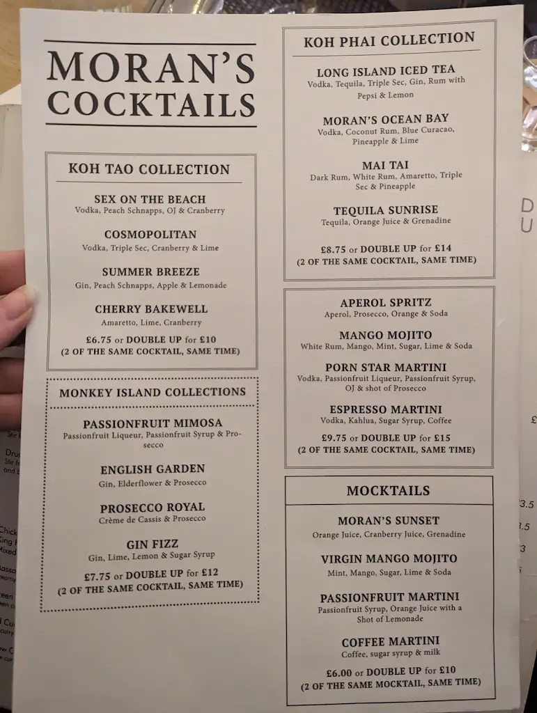 Menu_Morans Restaurant & Bar_Bideford_image_1