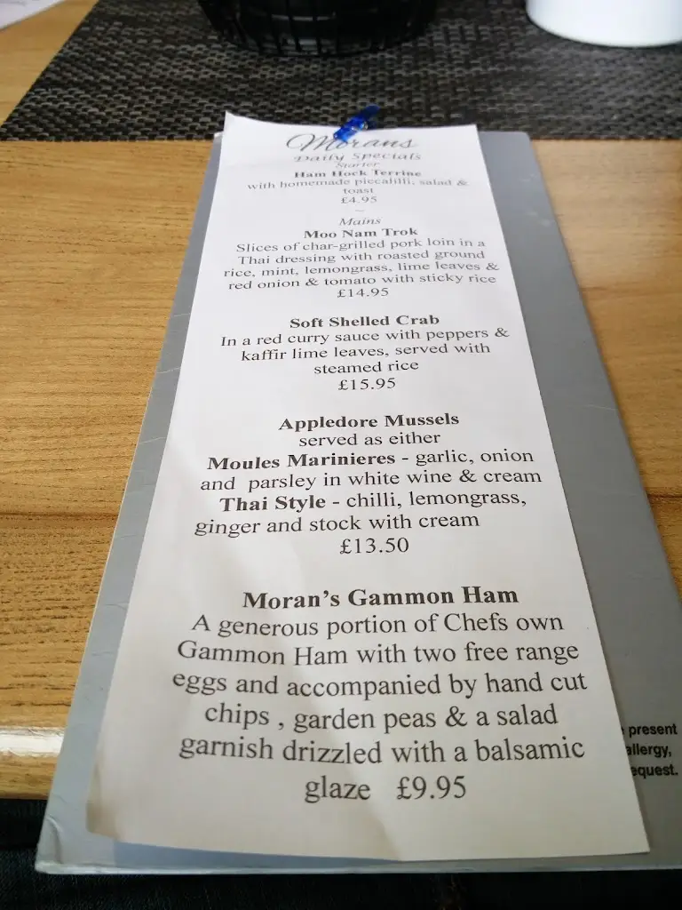 Menu_Morans Restaurant & Bar_Bideford_image_2
