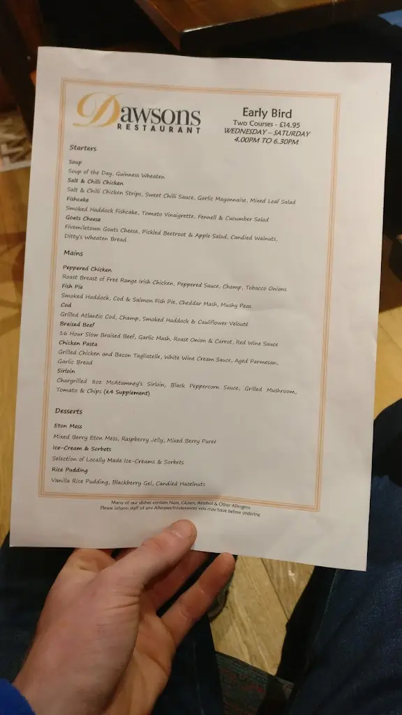 Menu_Dawsons Restaurant - Castledawson_Mid Ulster_image_3