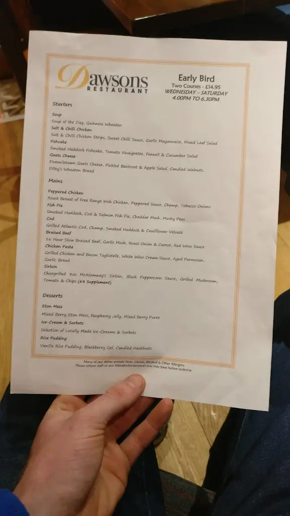 Menu_Dawsons Restaurant - Castledawson_Mid Ulster_image_4