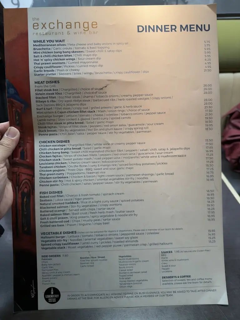 Menu_The Exchange_Derry_image_1