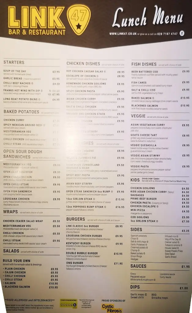 Menu_Link 47 Bar & Restaurant_Derry_image_2