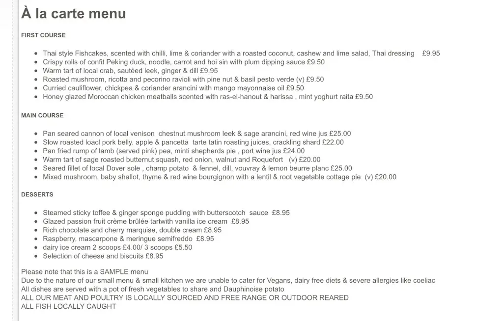 Menu_Memories Restaurant_Bideford_image_1