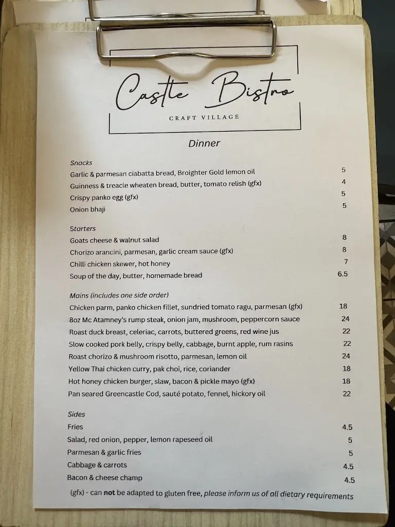 Menu_Castle Bistro_Derry_image_3