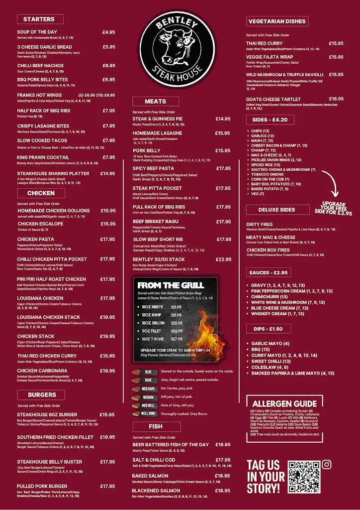 Menu_The Bentley Bar_Derry_image_1