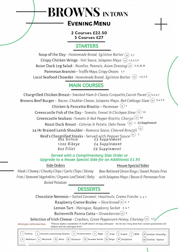 Menu_Browns In Town_Derry_image_1