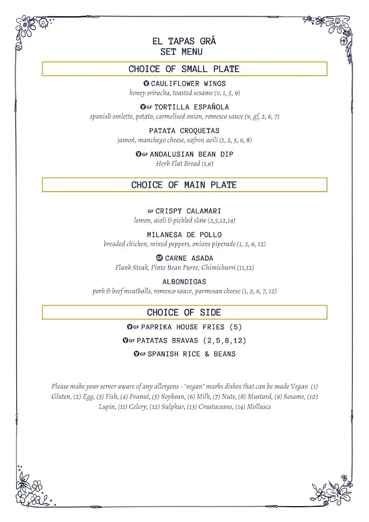 Menu_El Tapas Grá_Derry_image_2