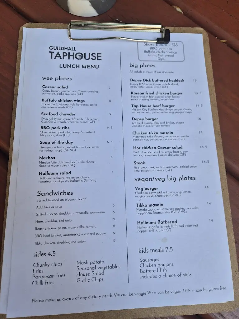 Menu_Guildhall Taphouse_Derry_image_1