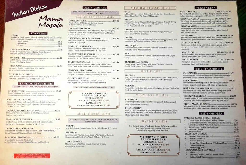 Menu_Mama Masala Restaurant_Derry_image_1