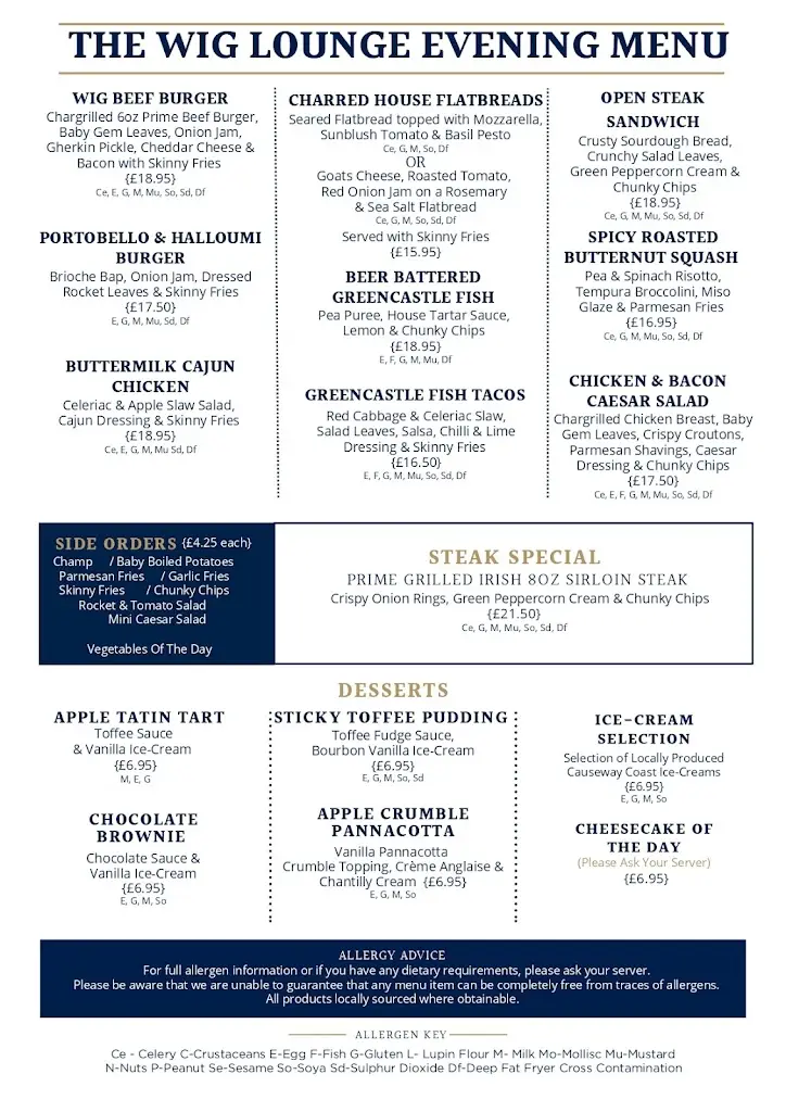 Menu_The Wig & Gown Restaurant_Londonderry County Borough_image_2