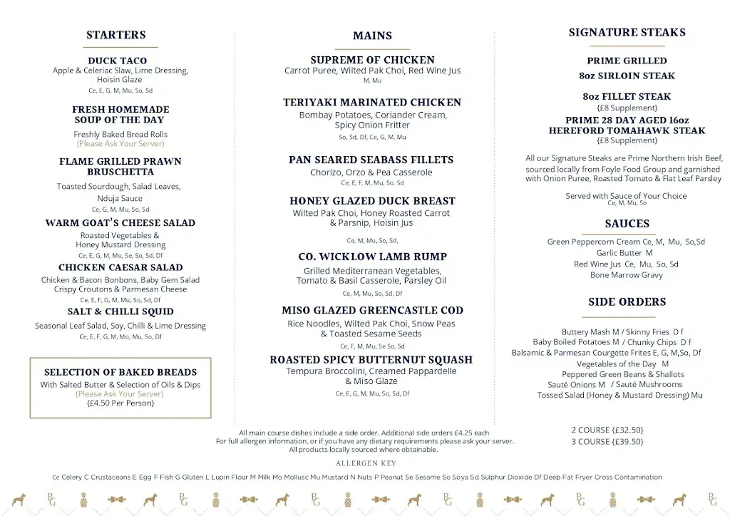 Menu_The Wig & Gown Restaurant_Londonderry County Borough_image_4