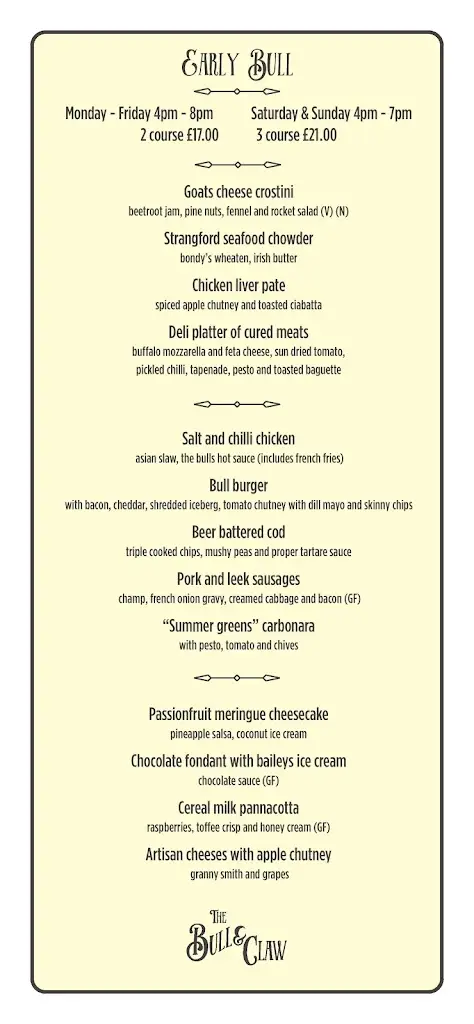 Menu_The Bull & Claw Newtownards_Newtownards_image_2