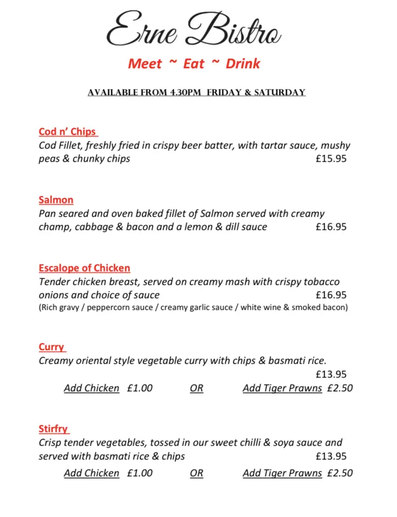 Menu_Erne Bistro, Lisnaskea_Lisnaskea_image_3