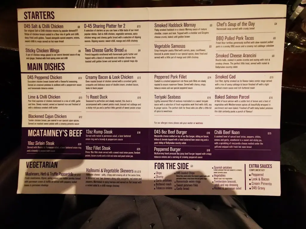 Menu_District 45 Restaurant_Moneymore_image_4