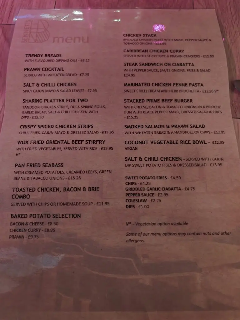 Menu_Bennetts_Portadown_image_2