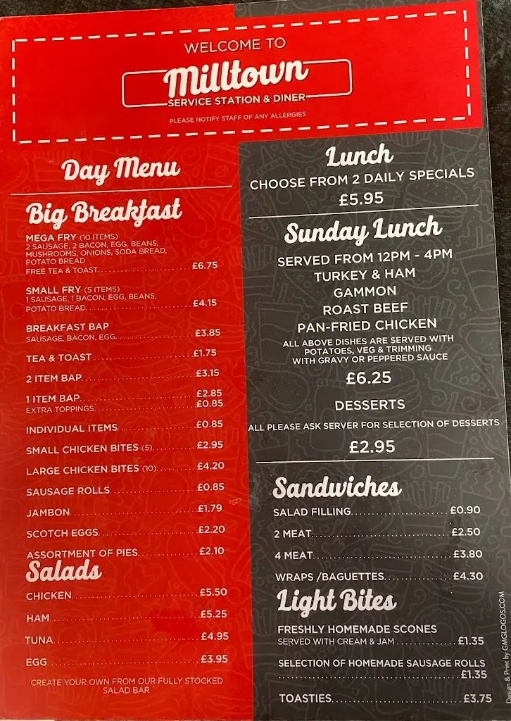 Menu_Milltown Diner_Newtownstewart_image_3