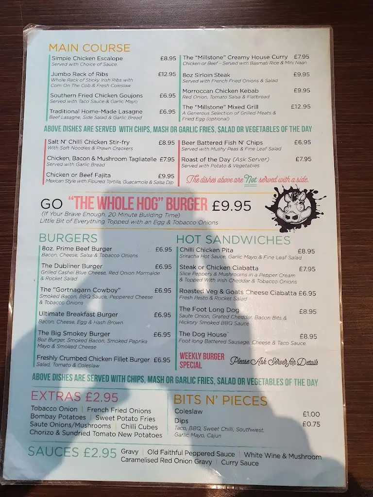 Menu_The Millstone_Newtownstewart_image_2