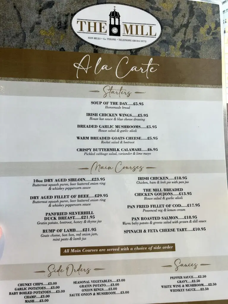 Menu_The Mill Restaurant_Sion Mills_immagine_1