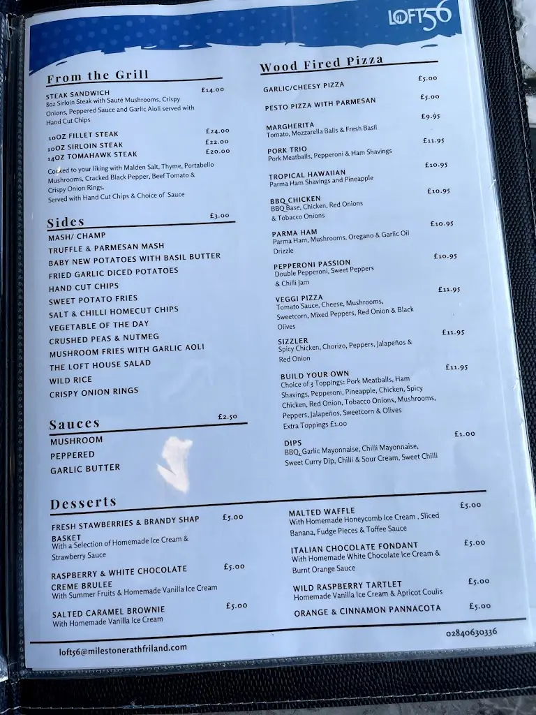 Menu_Loft 56_Rathfriland_image_3