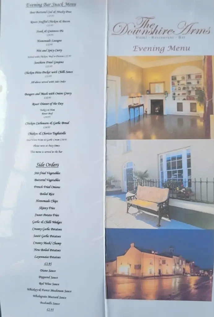 Menu_The Downshire Arms_Rathfriland_image_3