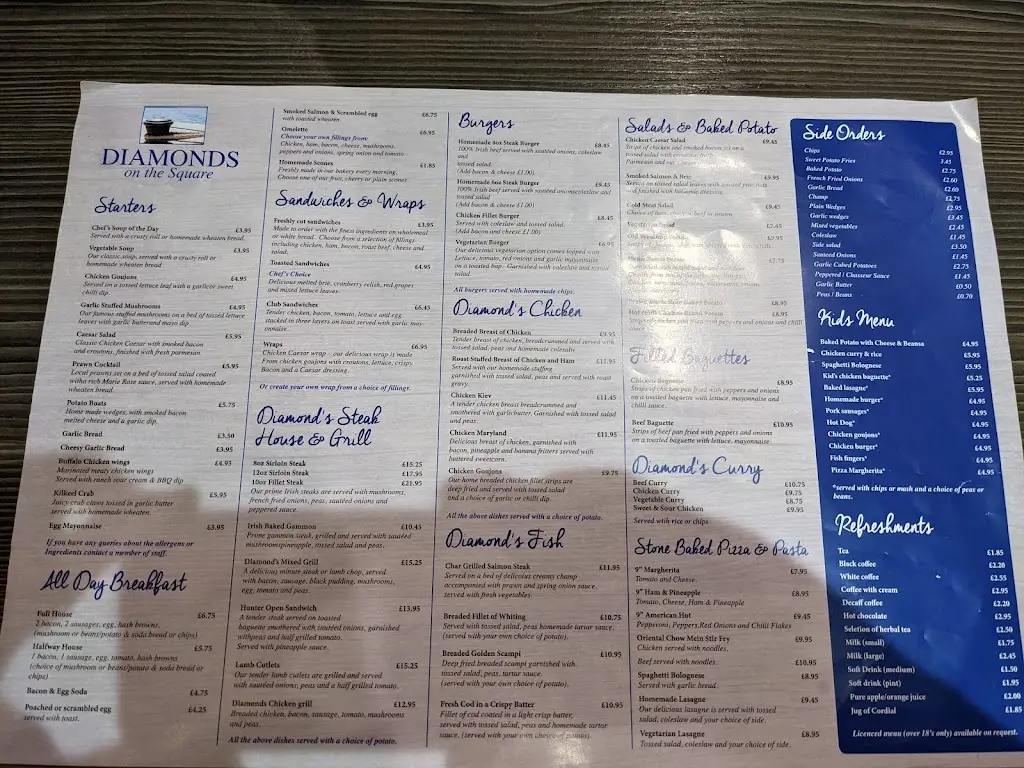 Menu_Diamonds Restaurant_Rathfriland_image_2