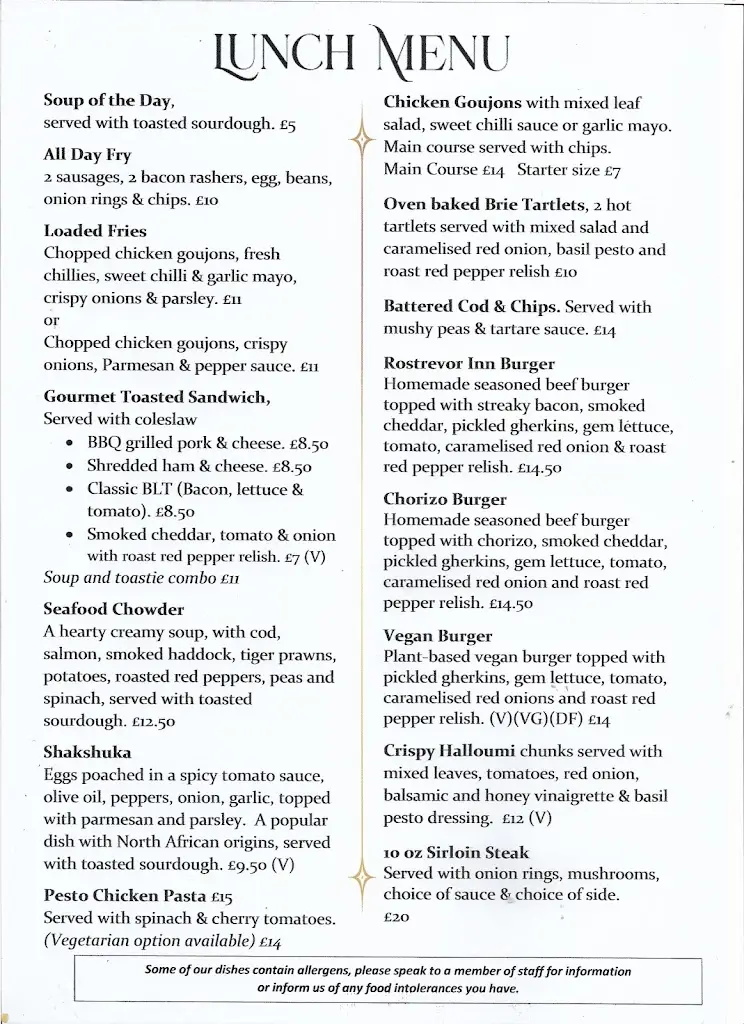 Menu_The Rostrevor Inn_Rostrevor_image_1