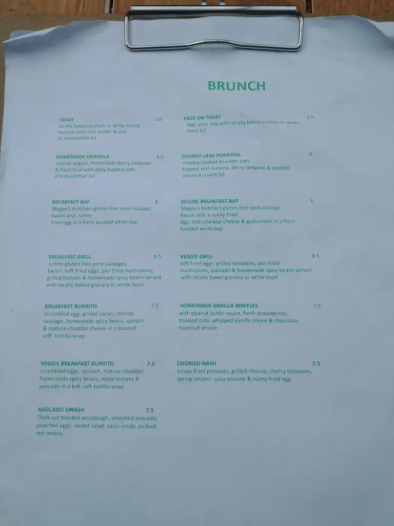 Menu_Church Lane Coffee_Warrenpoint_image_1