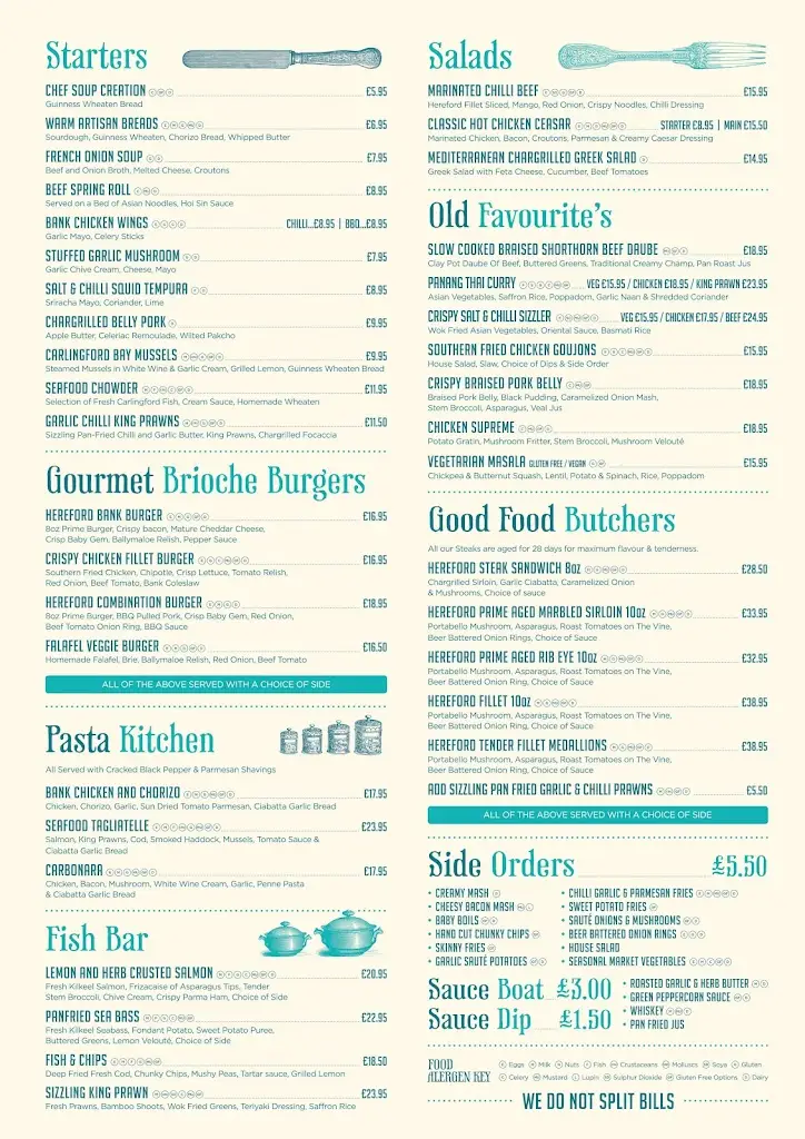 Menu_The Bank Newry_Newry Mourne and Down_image_1
