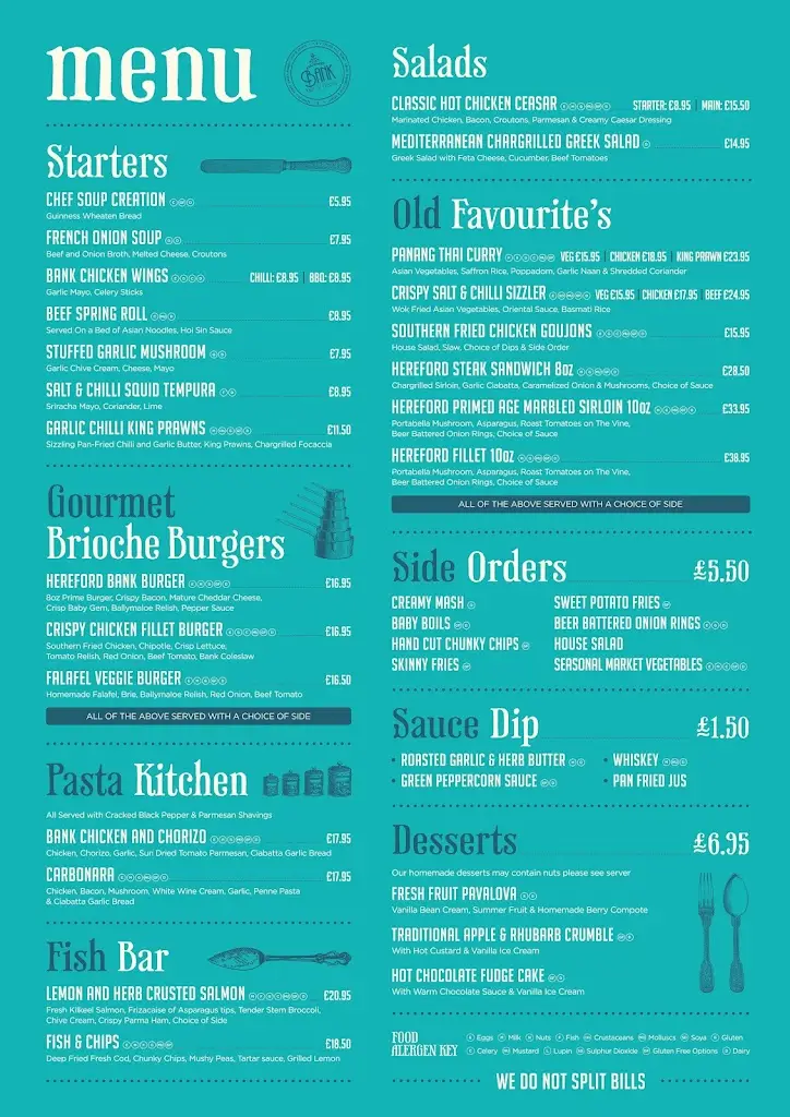 Menu_The Bank Newry_Newry Mourne and Down_image_2