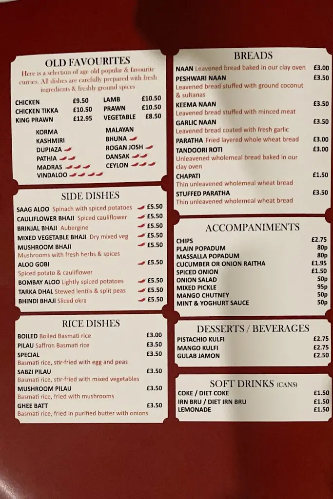 Menu_Grace of India_Aberlady_image_2
