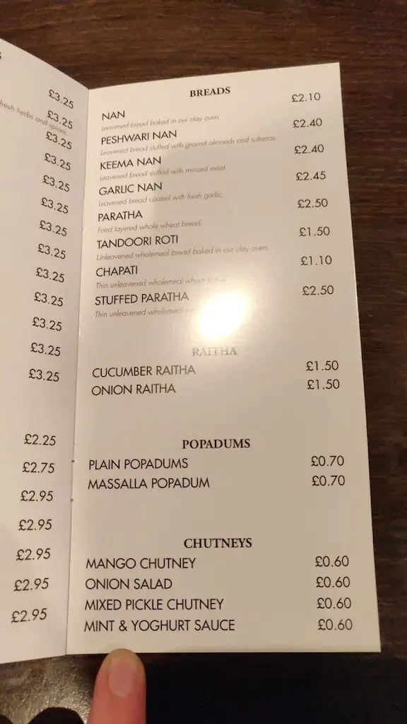 Menu_Grace of India_Aberlady_image_3