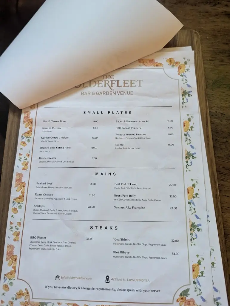 Menu_Olderfleet Bar & Lounge_Larne_imagen_1