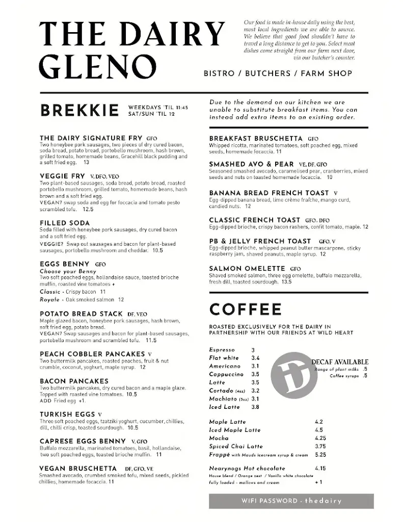 Menu_The Dairy - Bistro, Butchers & Farm Shop_Larne_image_2