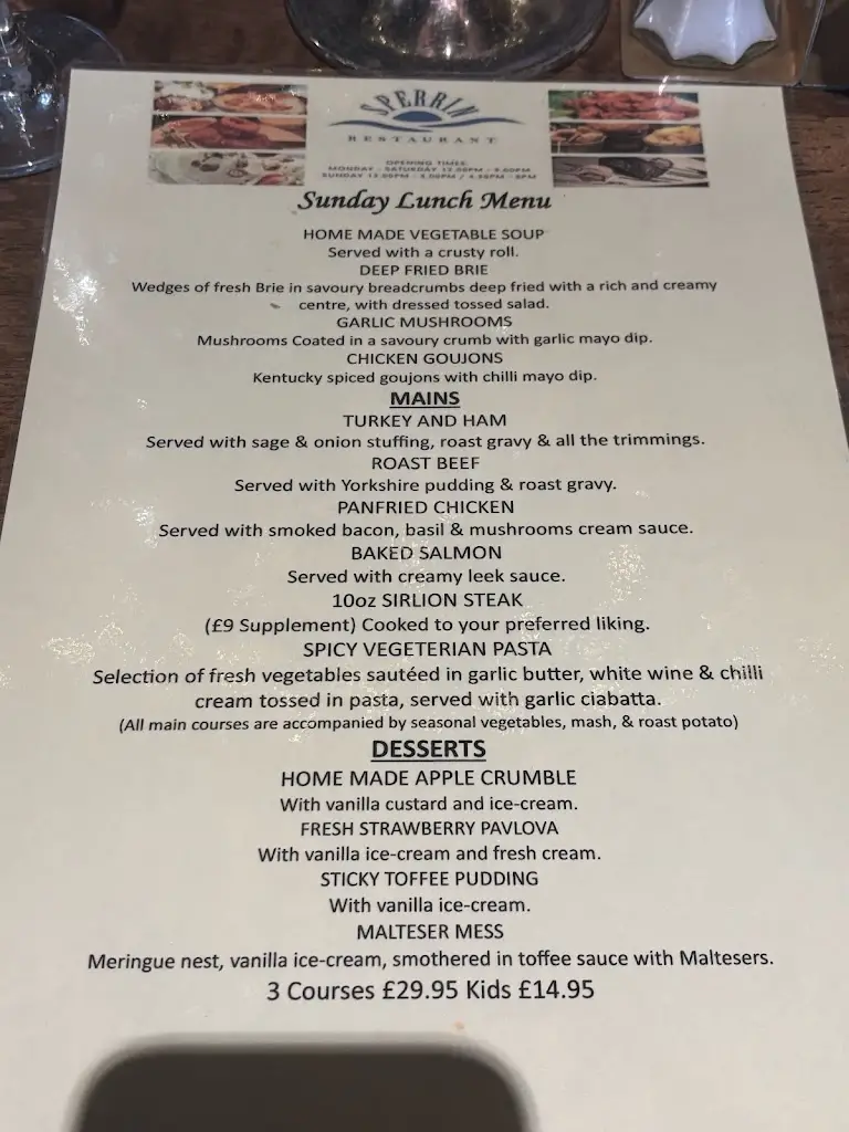 Menu_Sperrin Restaurant_Omagh_image_1