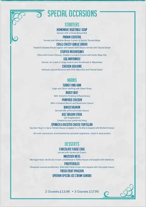Menu_Sperrin Restaurant_Omagh_image_2
